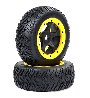 BHAHAHA 5T/5SC/5FT/5FT 3G highway tire front wheel assembly 180*60 (yellow border) #952915