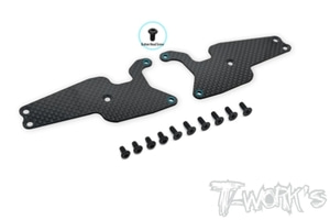 TWORKS TO-246-T3.2-F1.5 Graphite Front A-arm Stiffeners 1.5mm ( For Team Associated RC8 T3.2 )